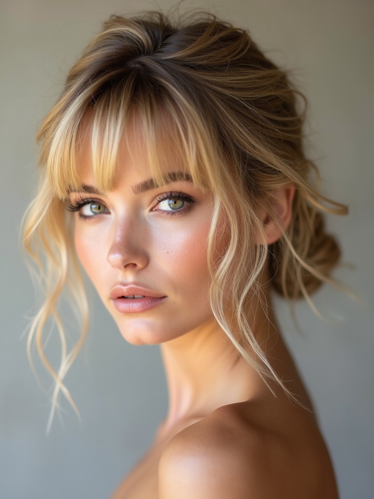 romantic messy low chignon