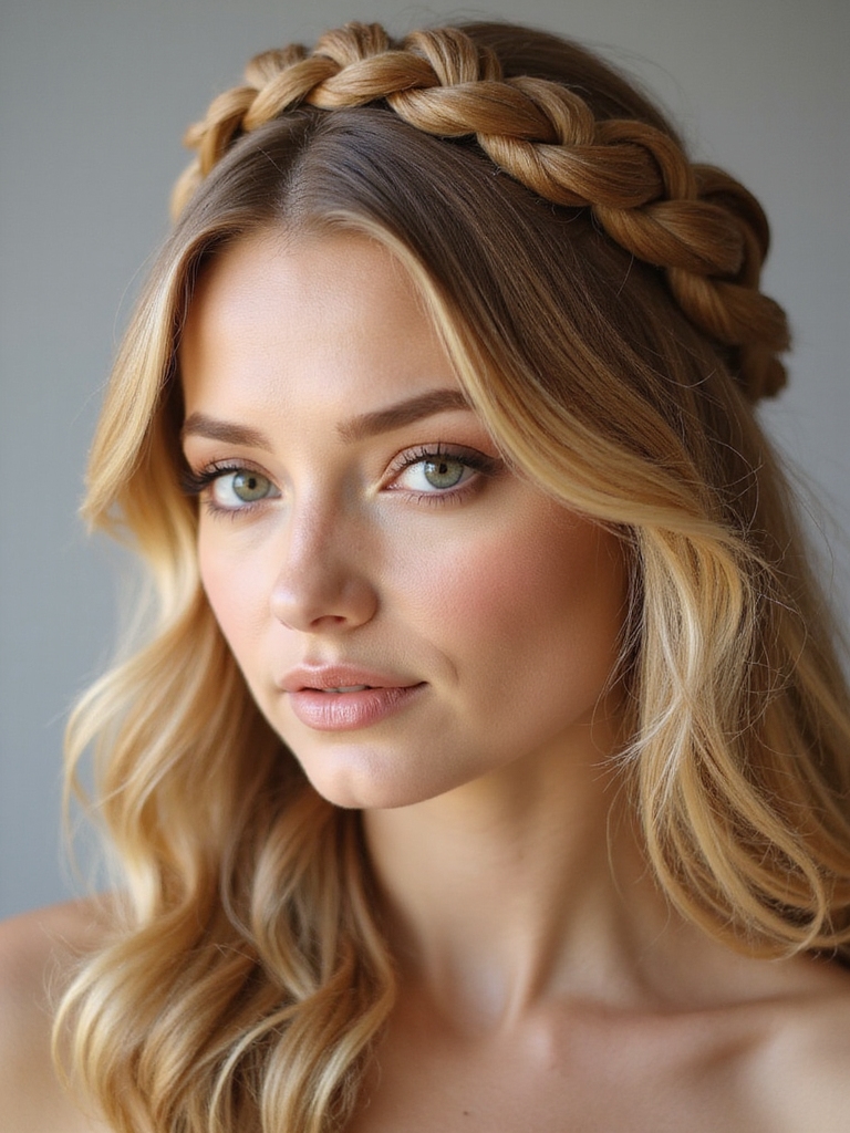 romantic twisted crown braid
