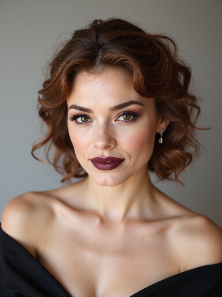 romantic twisted pinned curly chignon