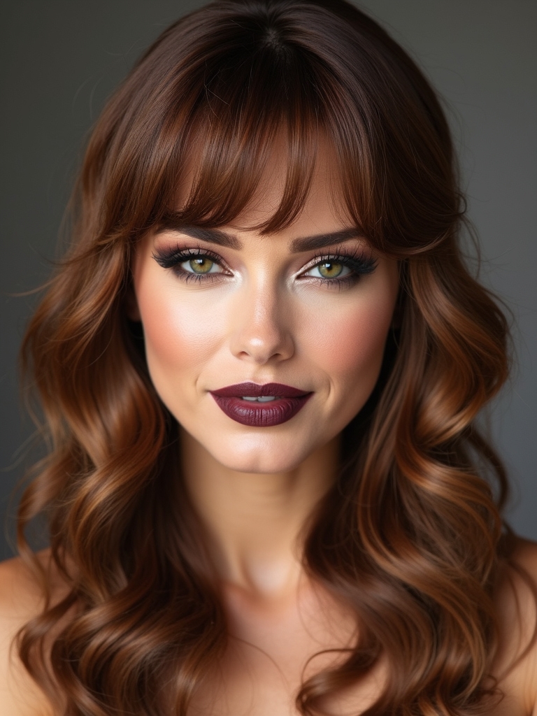 rounded bangs soft curls
