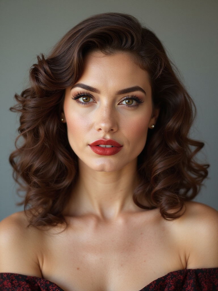 sculpted glossy old hollywood waves