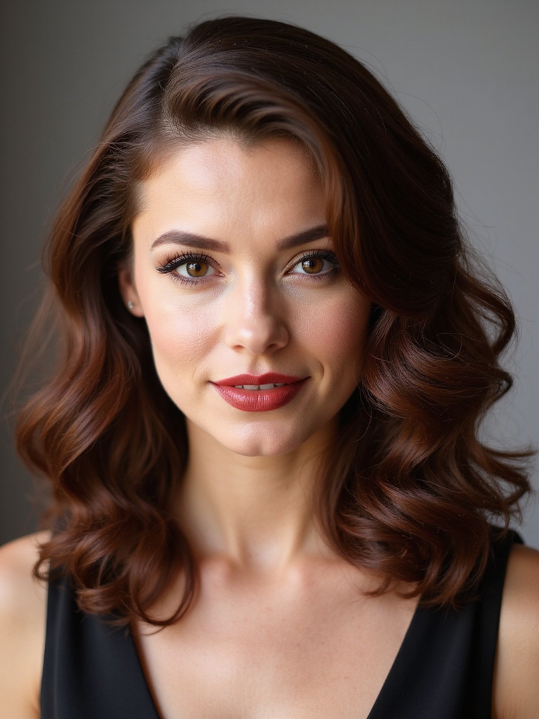 sculpted glossy vintage finger waves