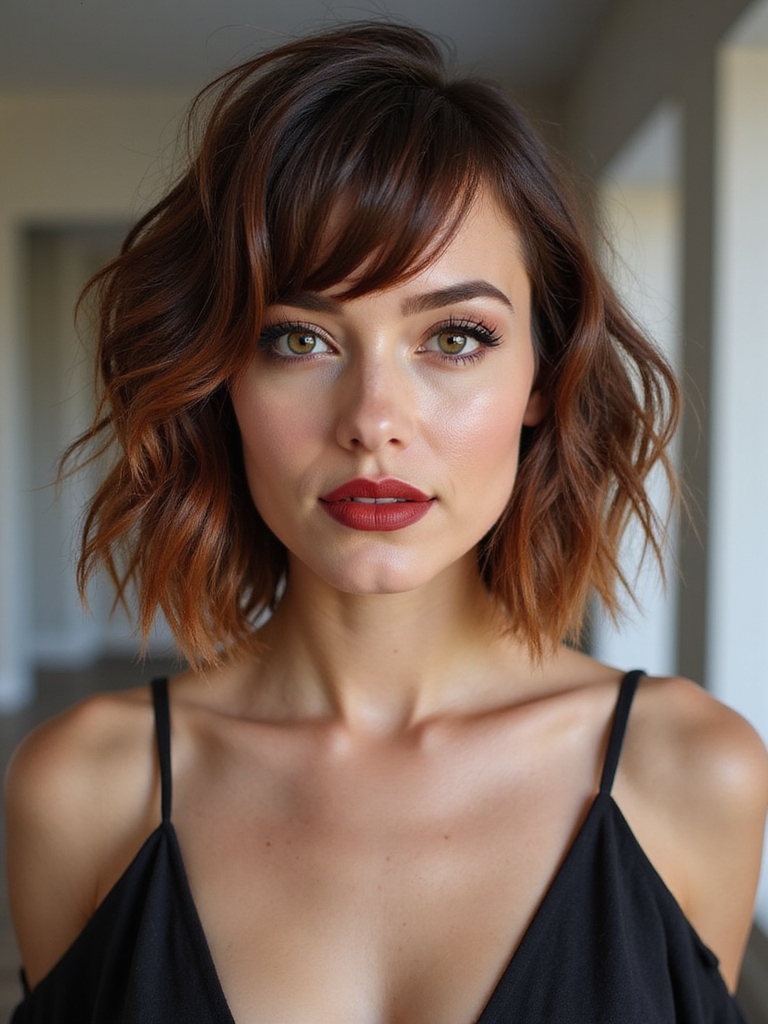 sculpted graduated bob with texture