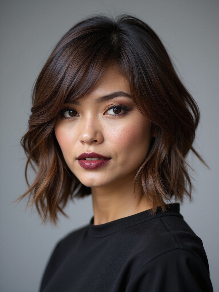 sculpted polished lob haircut