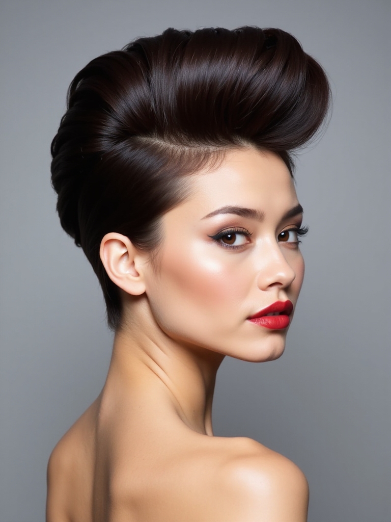 sculpted textured pompadour lift