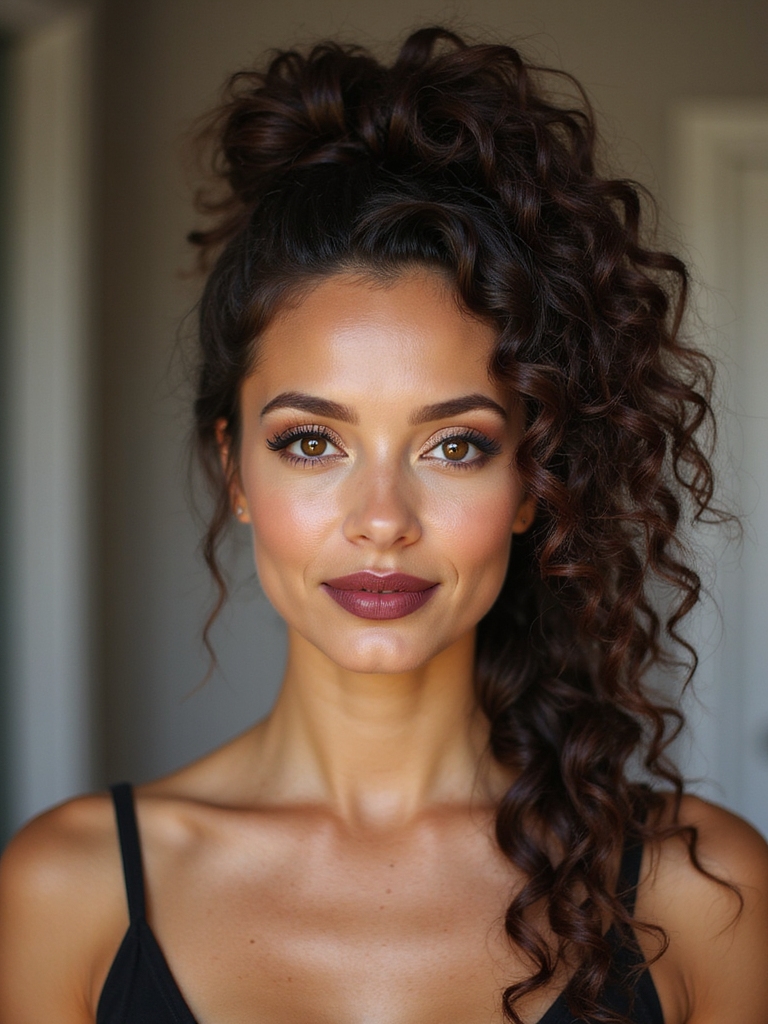 seamless braided curly ponytail