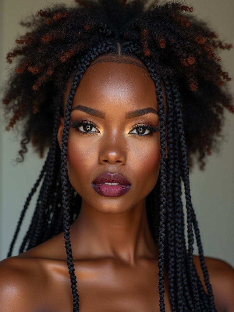 seamless feed in braid to curls