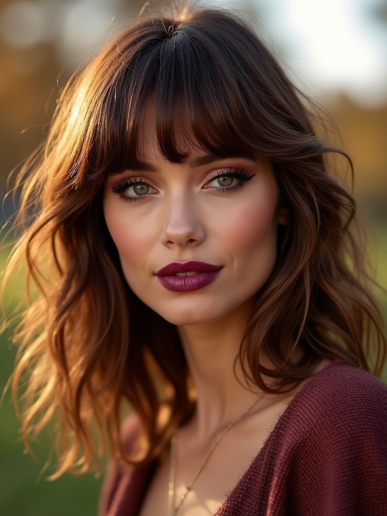 seasonal curtain bangs styling