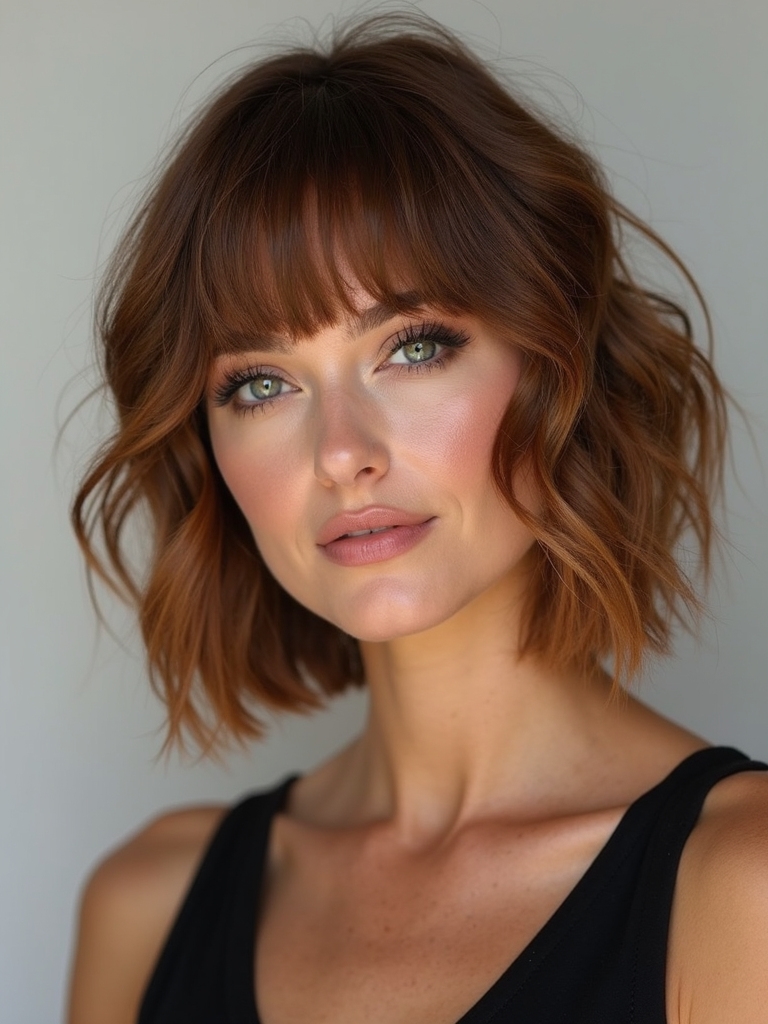 seasonal wispy to sleek bangs