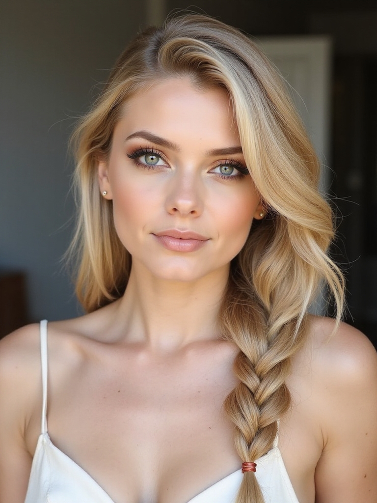 sectioned textured cascading braid
