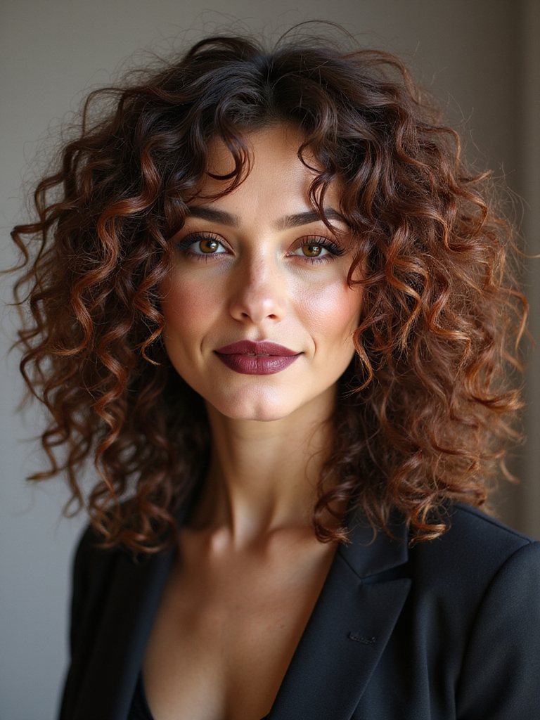 shaggy textured medium curls