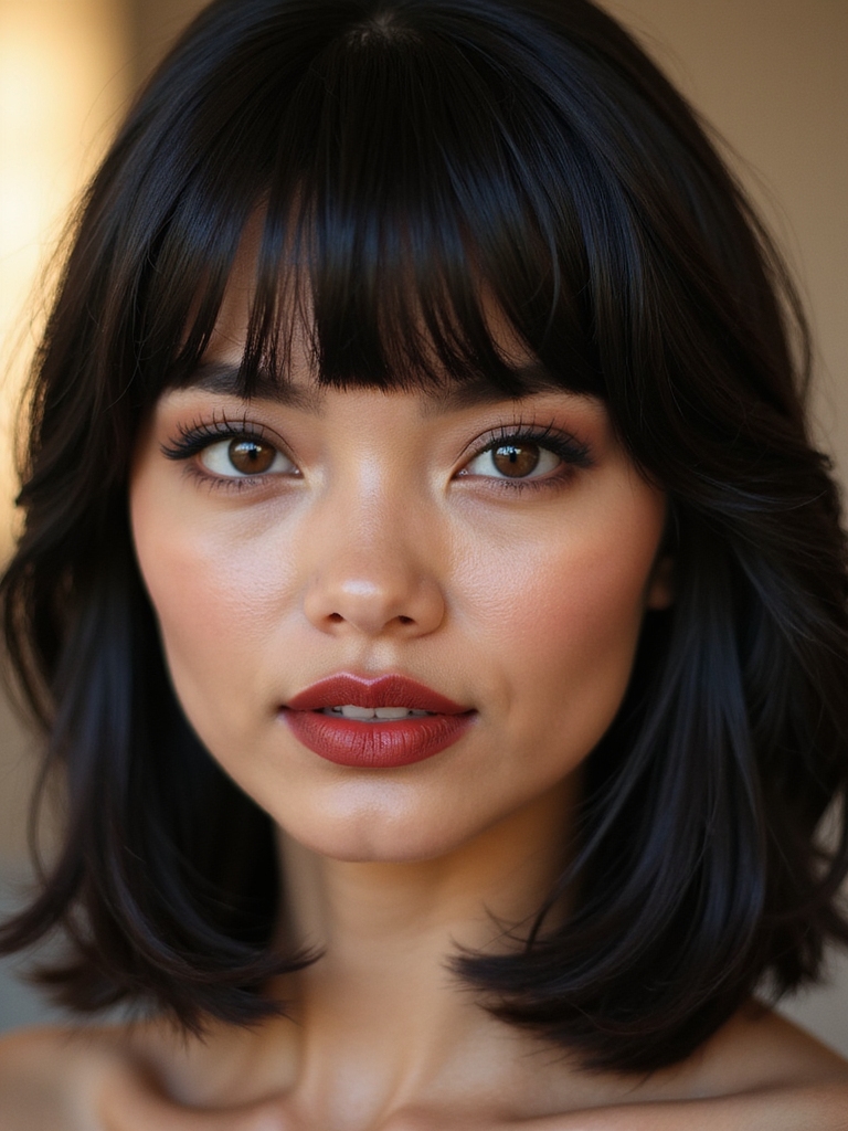 sharp blunt side bangs