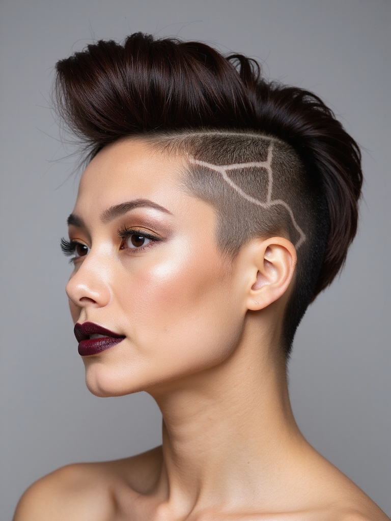 shaved sides chic updo
