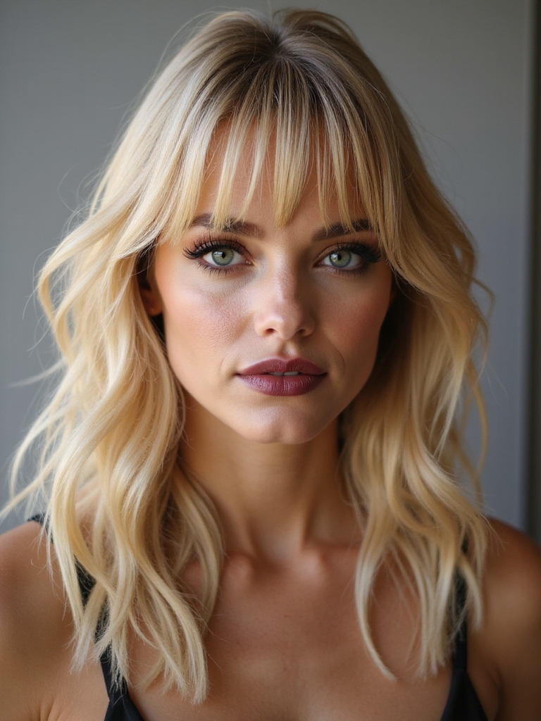 short blunt tiny brow fringe