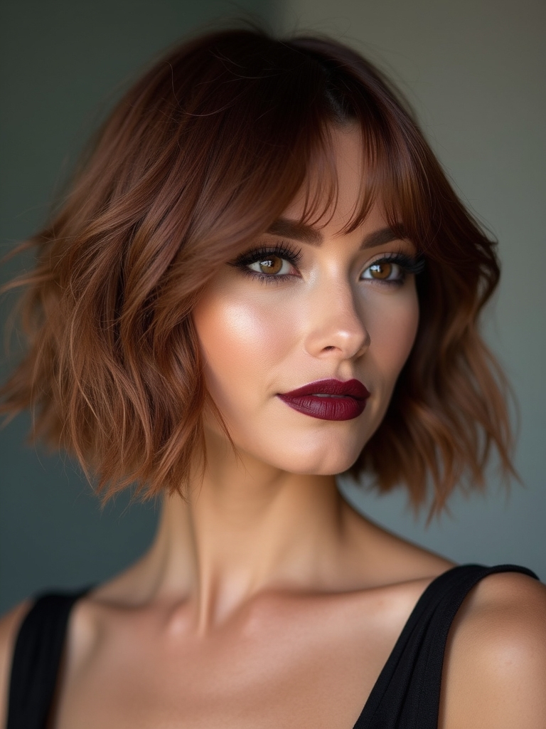 short bob with swoopy bangs