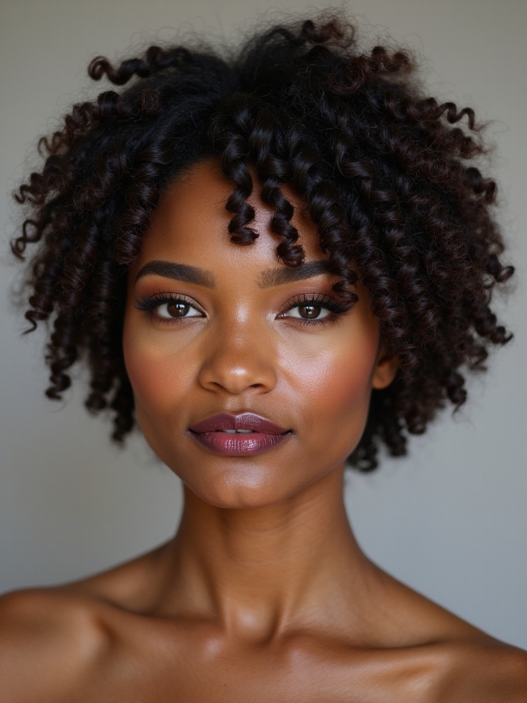 short curly hairstyles shining