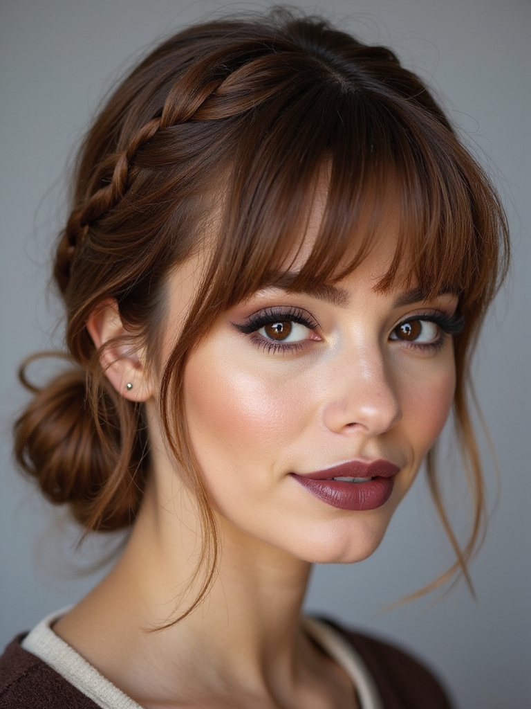 short fringe textured updos