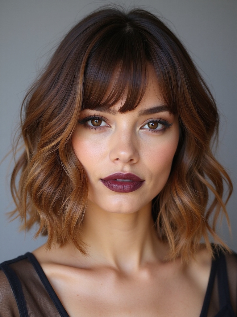 short layered face framing style