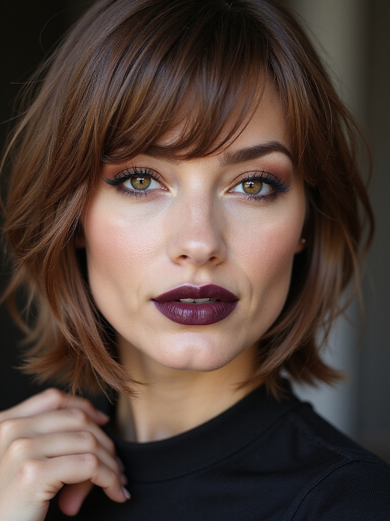 short piecey textured fringe