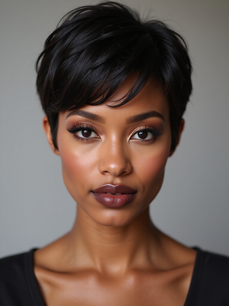 short tapered layered pixie