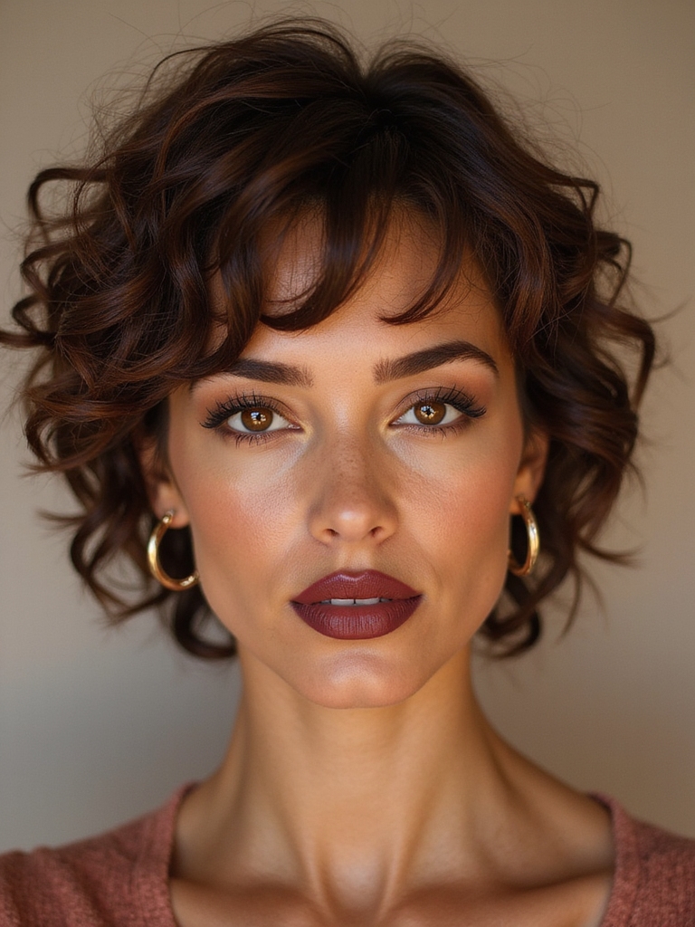 short wispy curly bangs