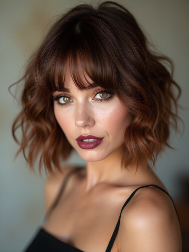 short wispy curtain bangs