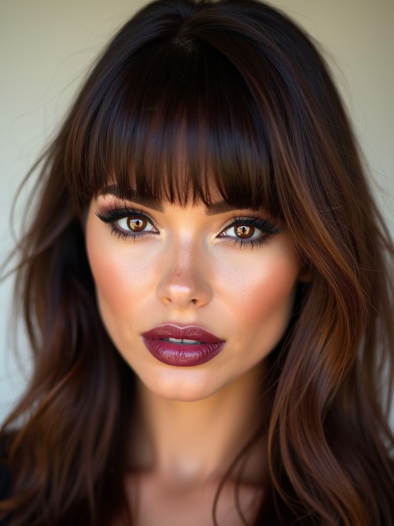 side bangs curtain mullet styling