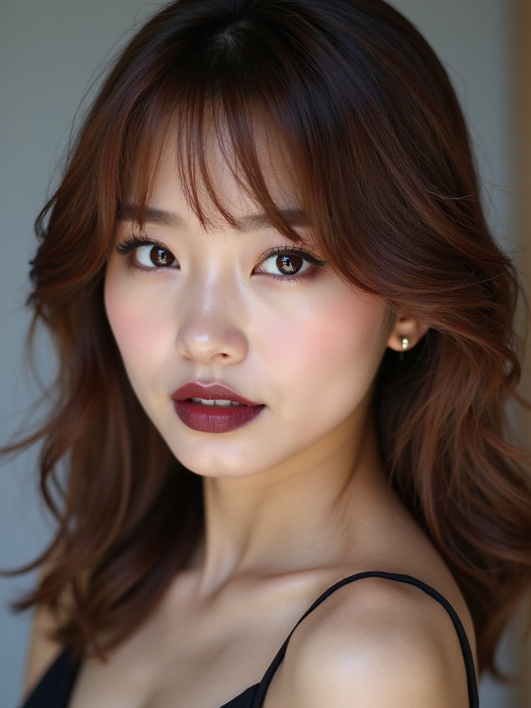 side bangs matching face shape