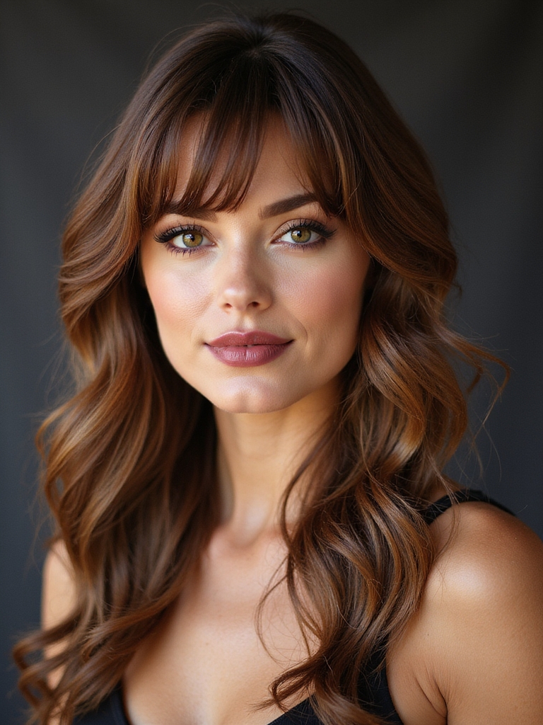 side bangs with waves