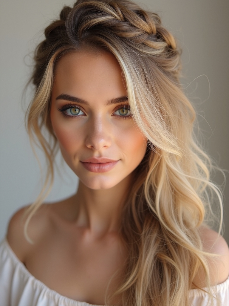 side braided tucked headband