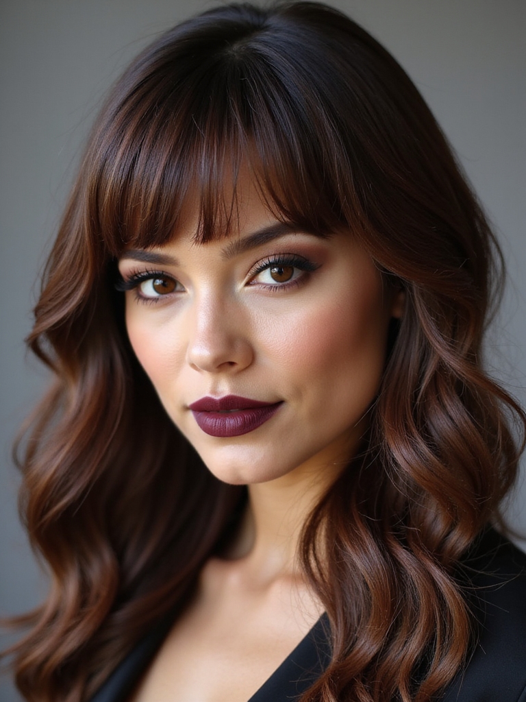 side swept baby bangs chic
