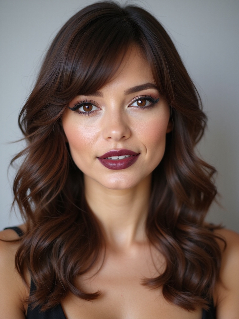 side swept bangs slim faces