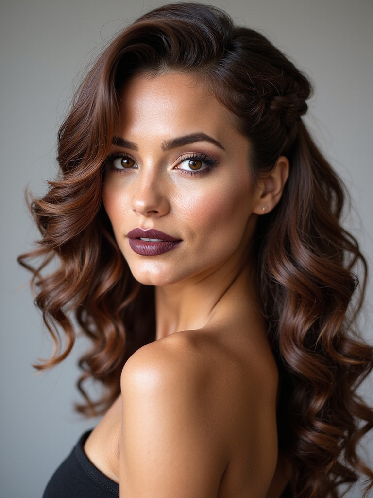 side swept dutch braid curls