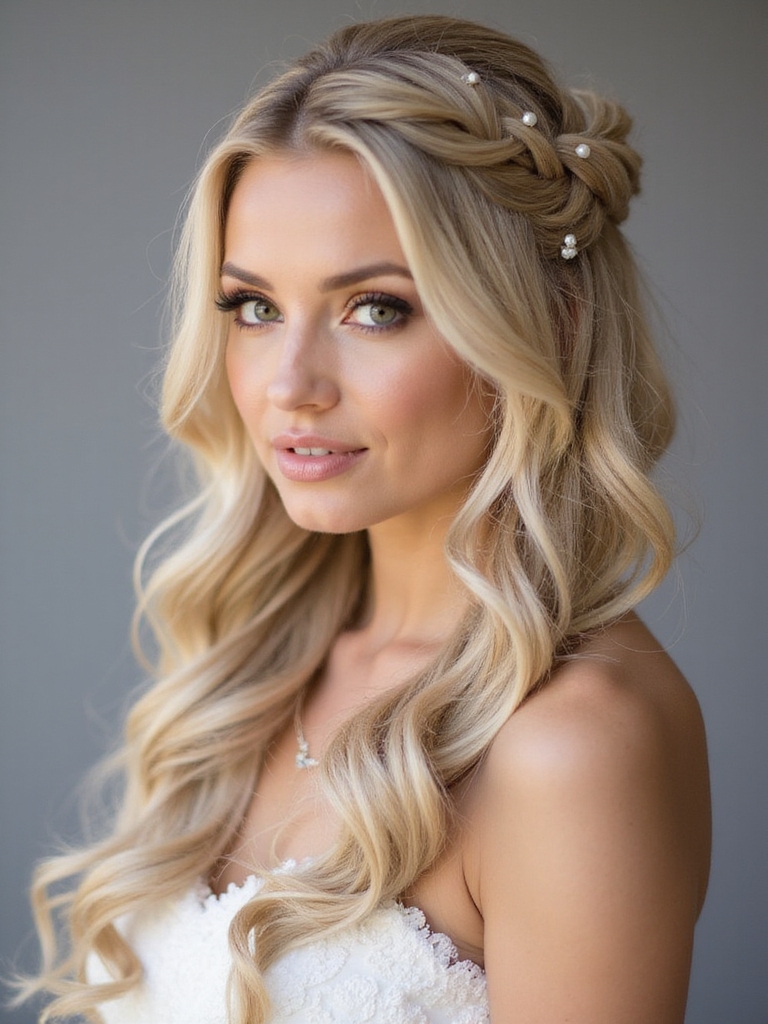 side swept fishtail braid elegance