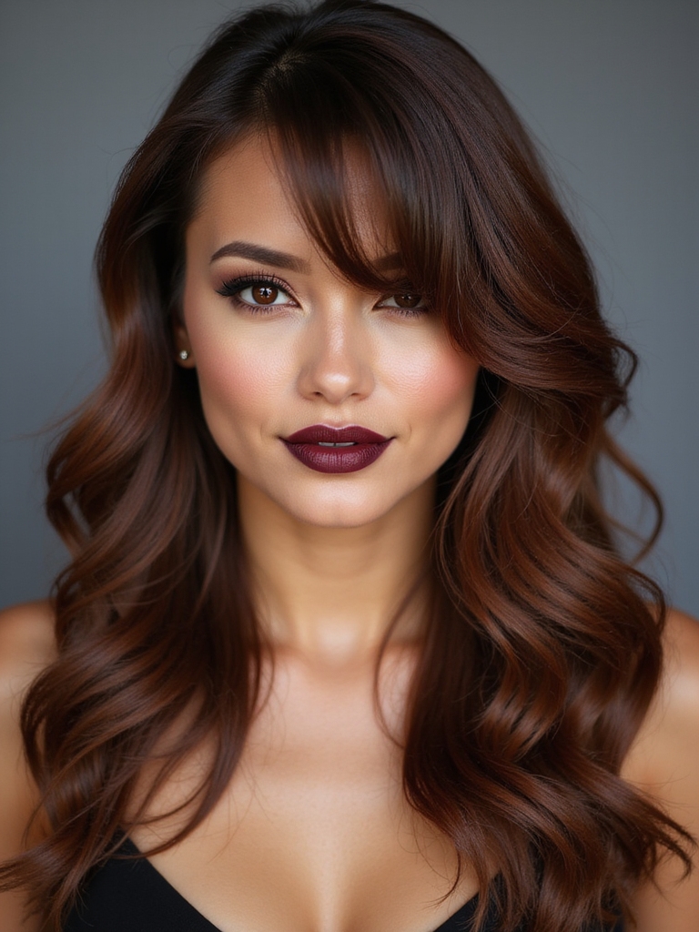 side swept long bangs styling