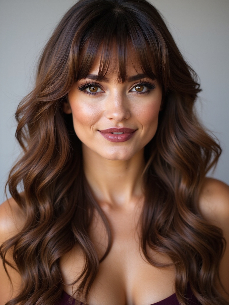 side swept romantic wavy hair