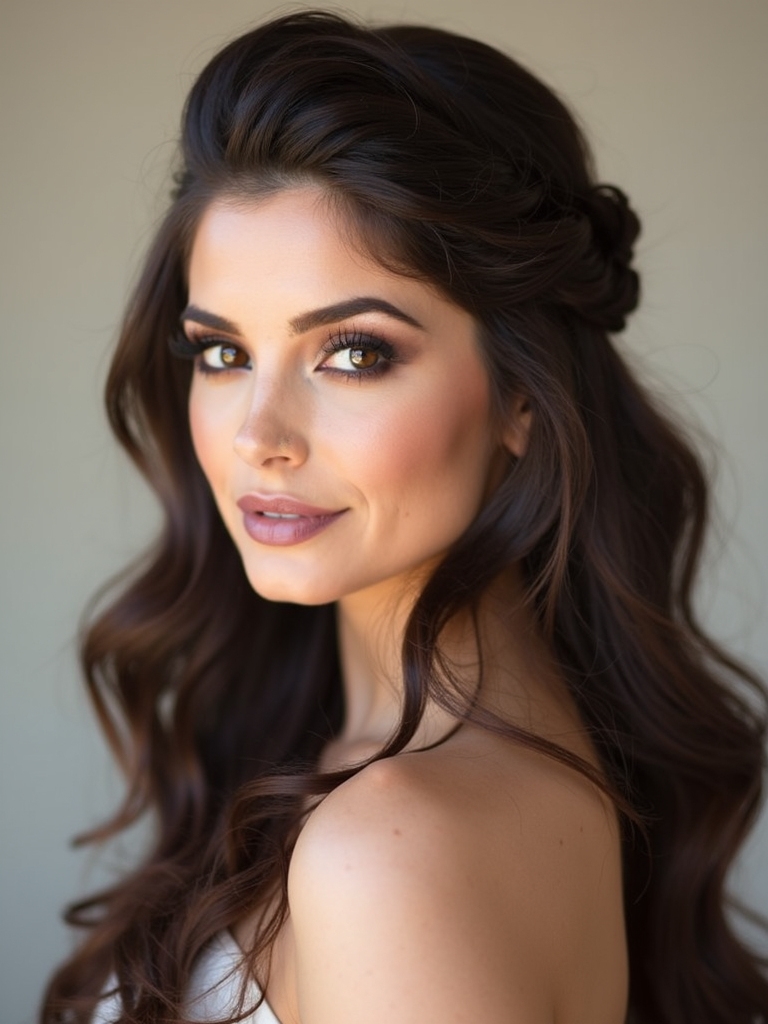 side swept textured braided crown
