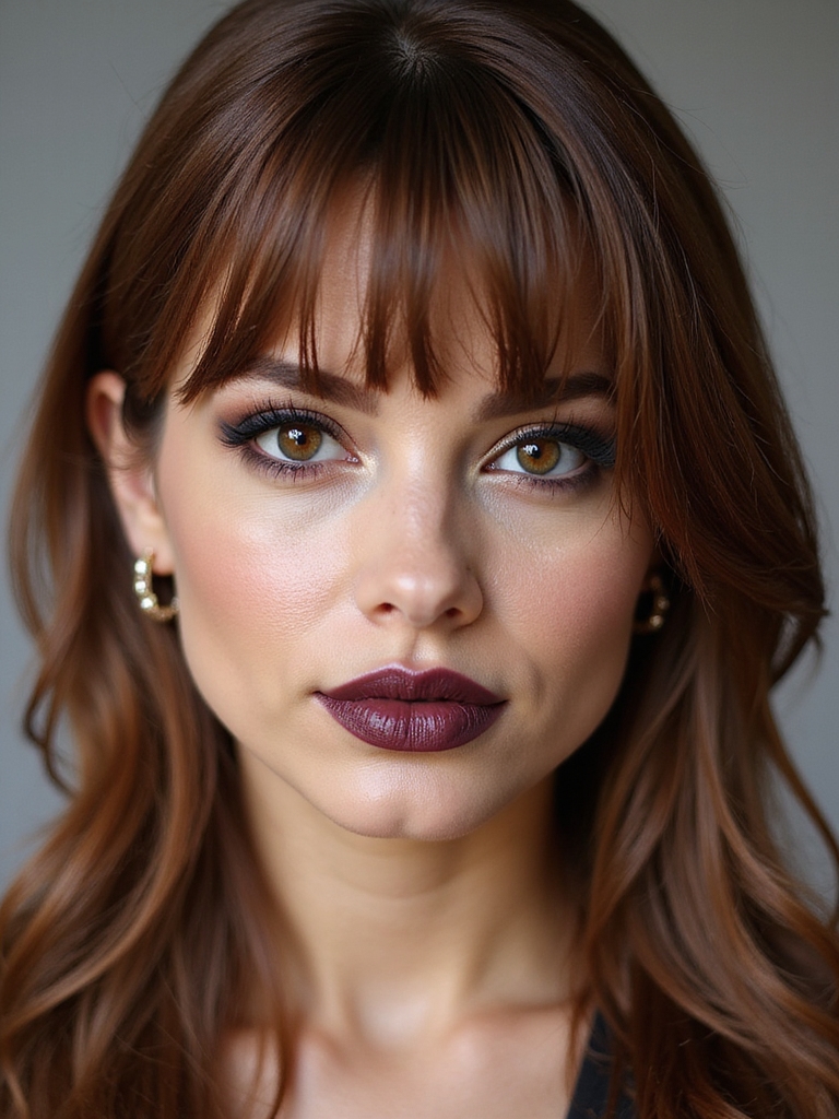 side swept v bangs flattering