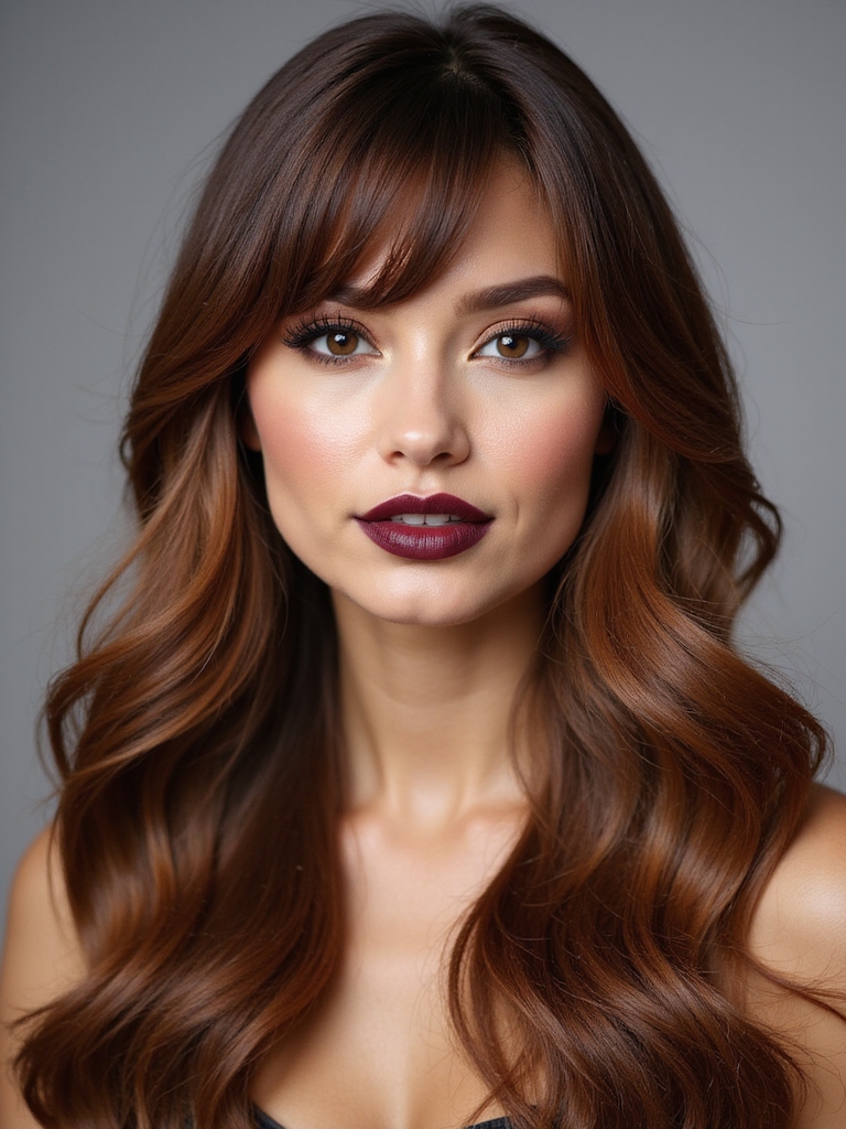 side swept wavy bangs charm