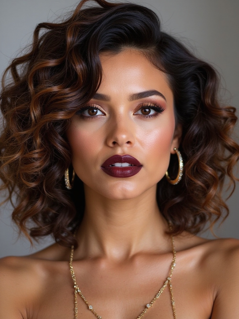 sleek back accessorized curls