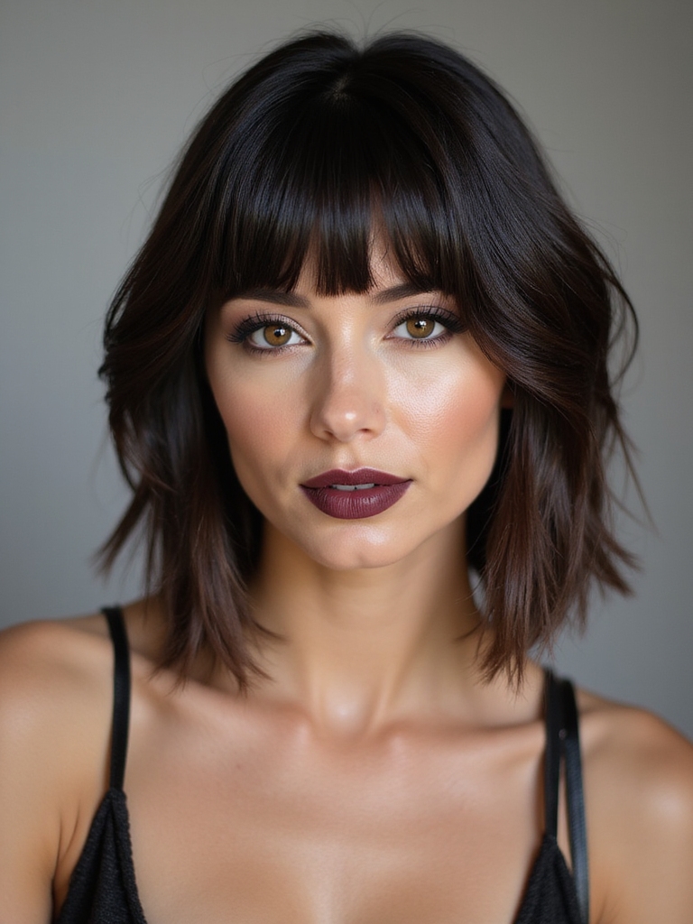 sleek blunt bob layering