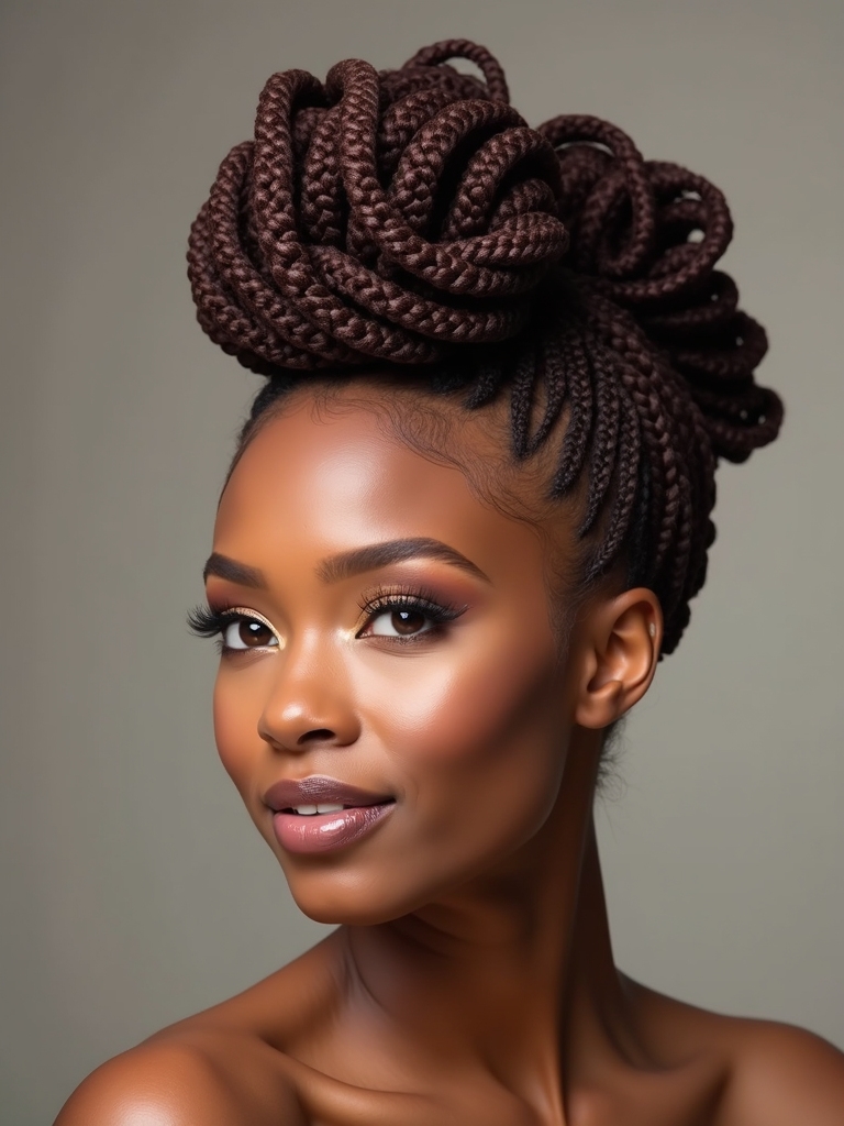 sleek cornrow halo curls