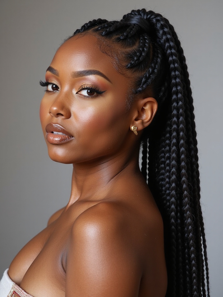 sleek cornrows with closure