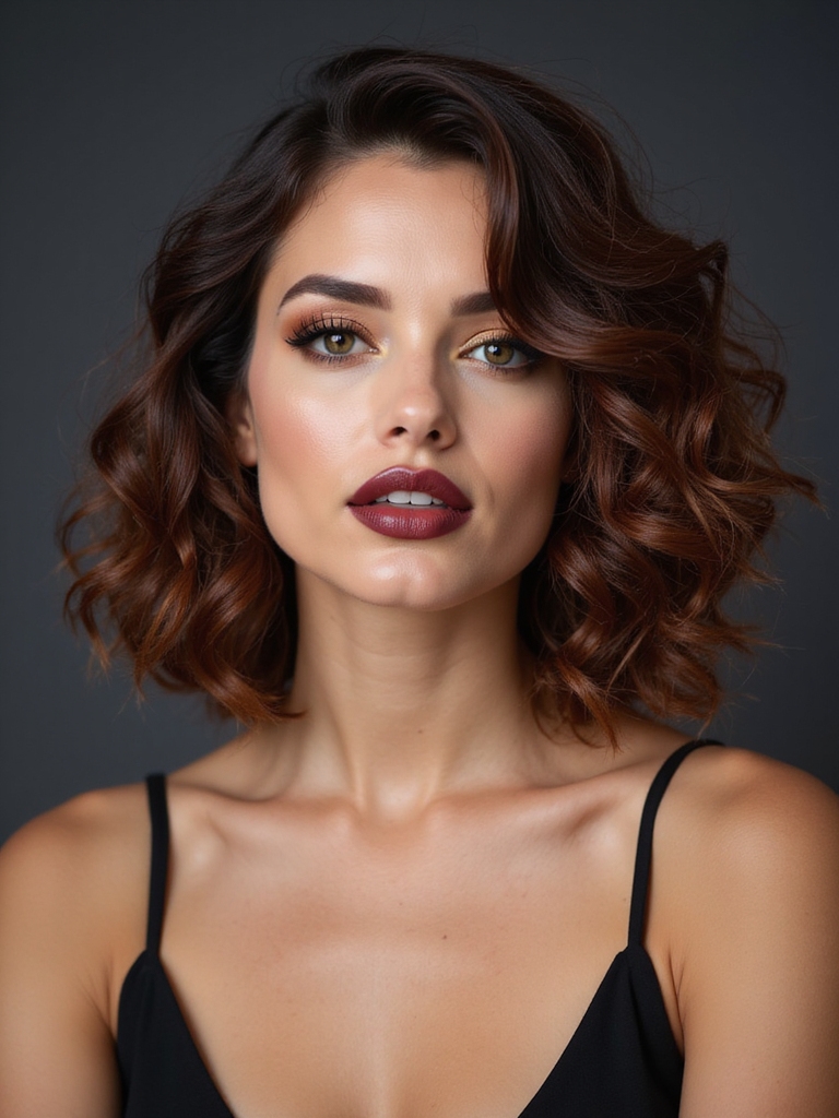 sleek curly lob detailing