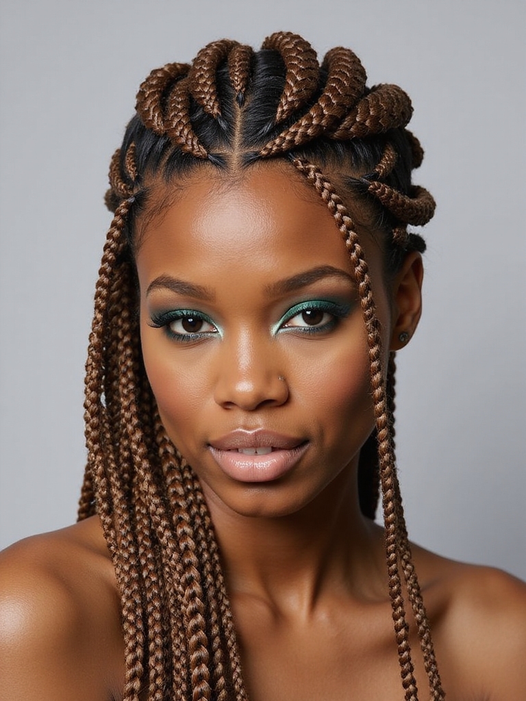 sleek geometric protective cornrows