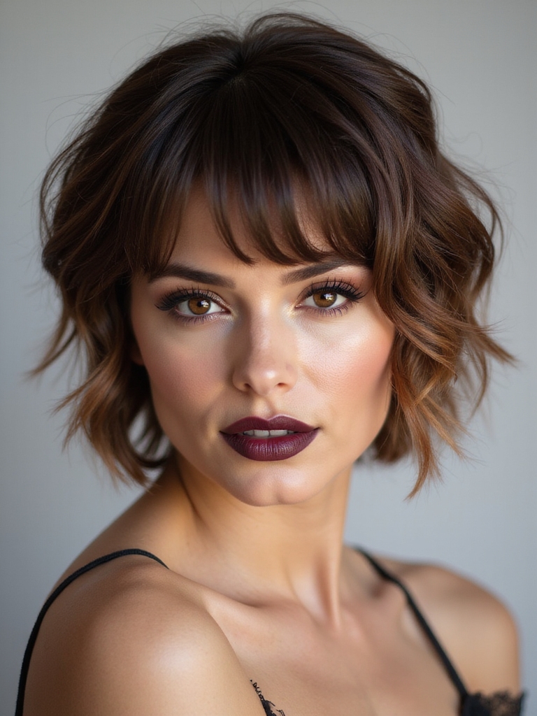 sleek lightweight round brushed bangs