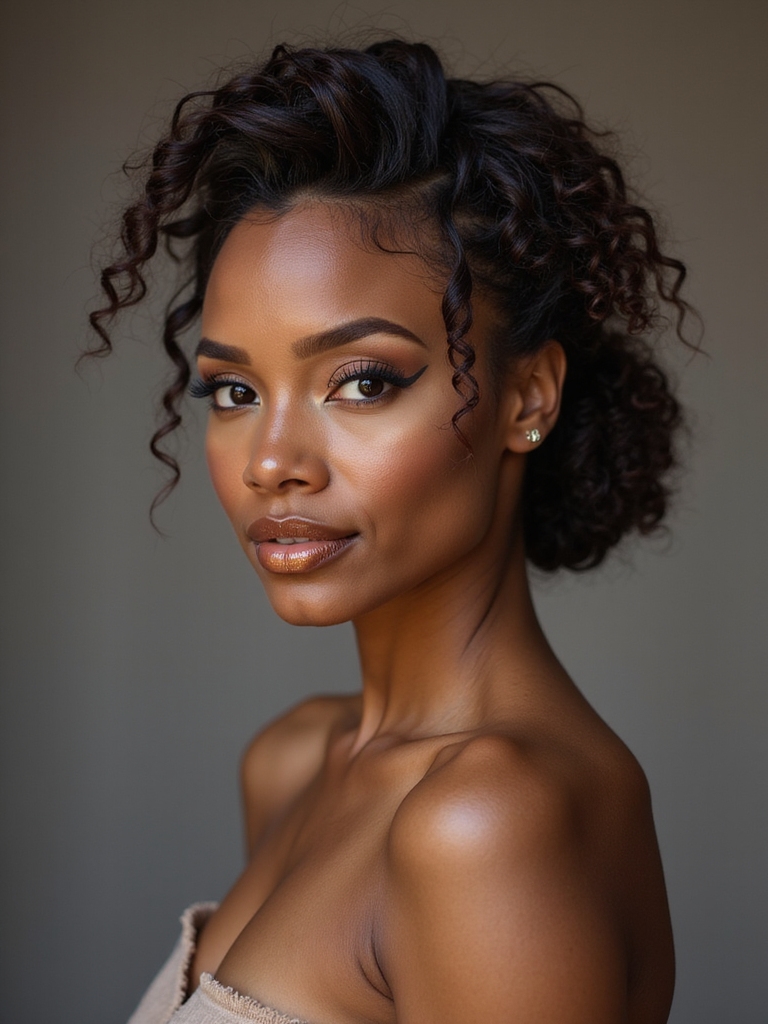 sleek low bun with edge control