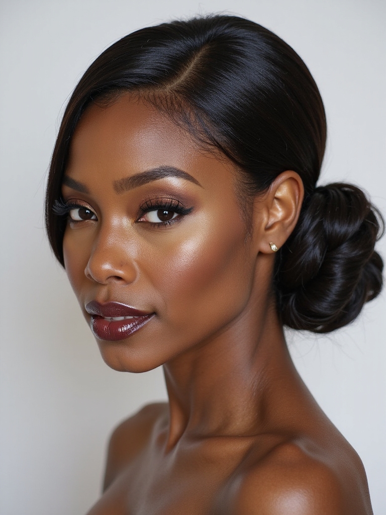 sleek low chignon prep