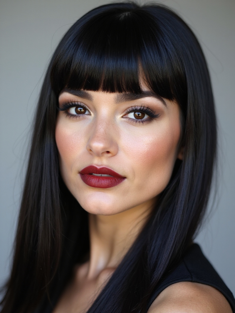 sleek low maintenance side bangs