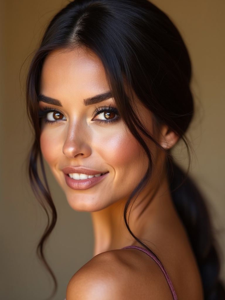 sleek low twisted ponytail